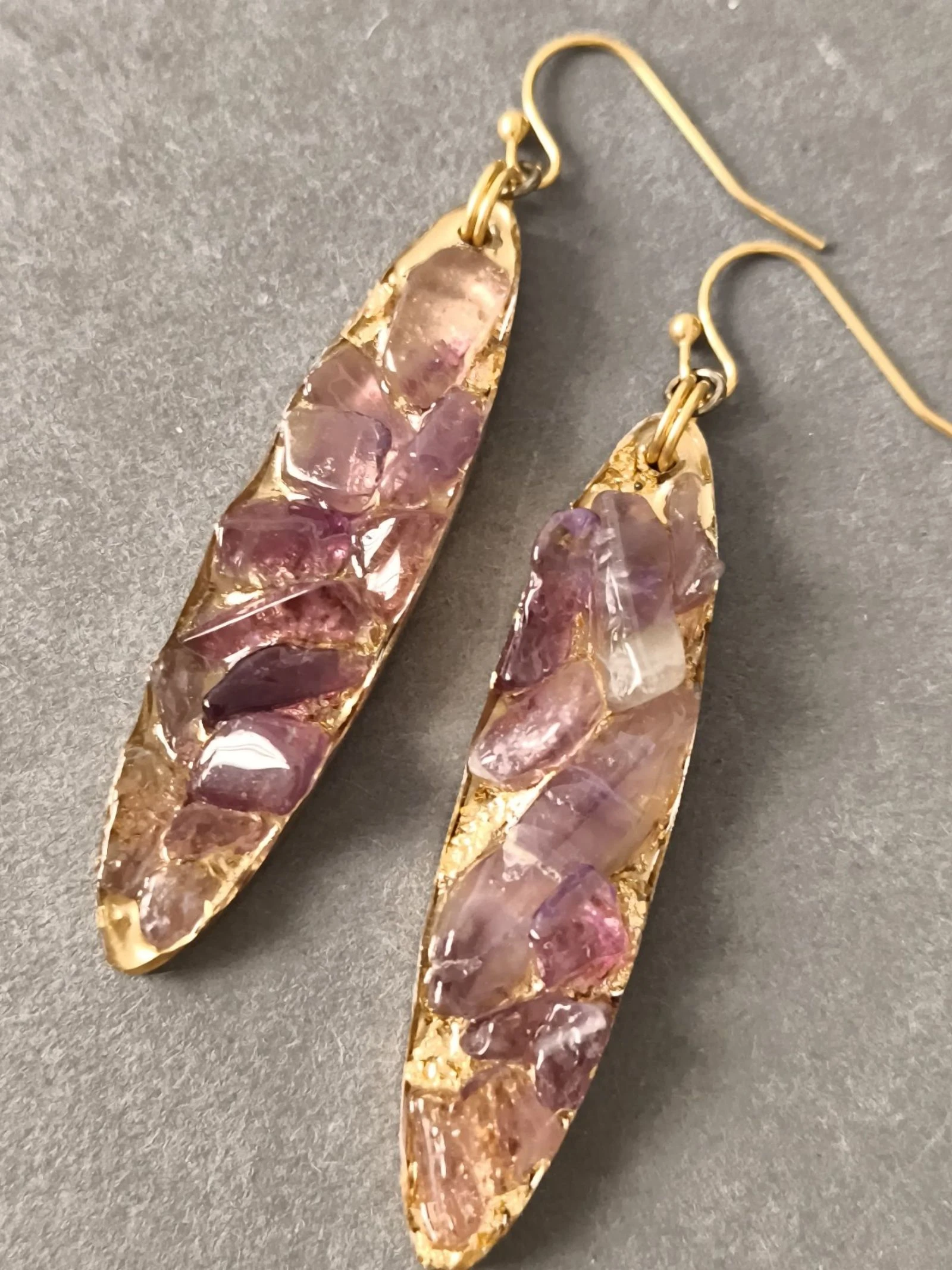 Boucles d'oreilles amethyste 